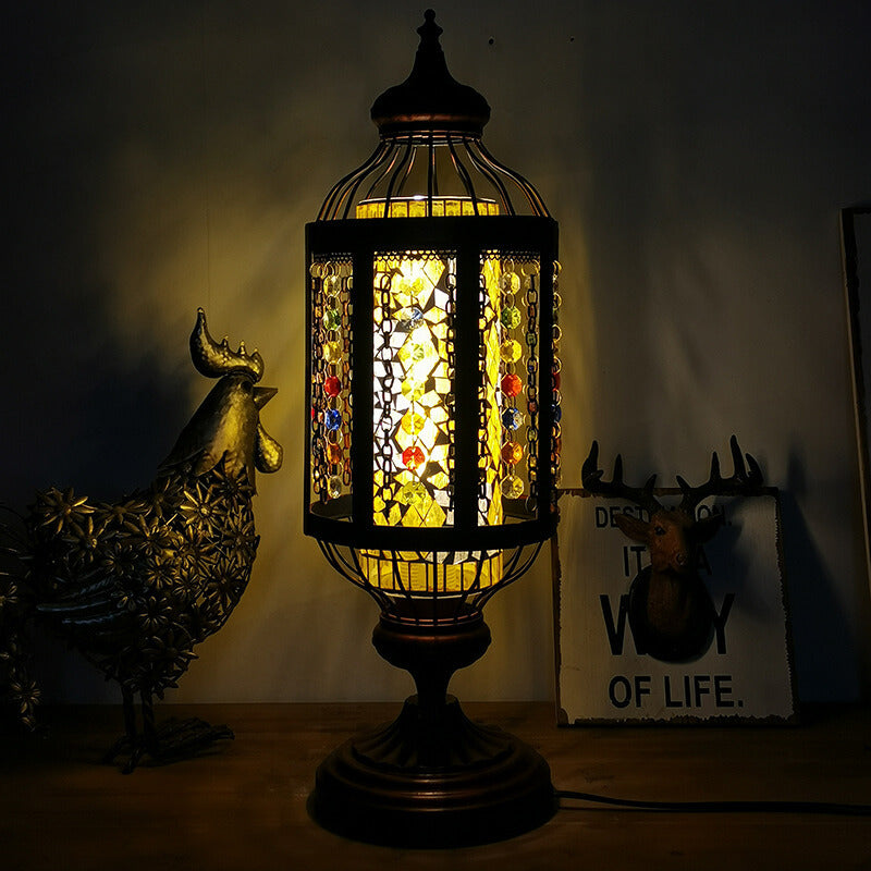 OttomaGlow Vintage Türkische Tischlampe | Buntglas-Laterne | 1-flammig | Orientalisches Design