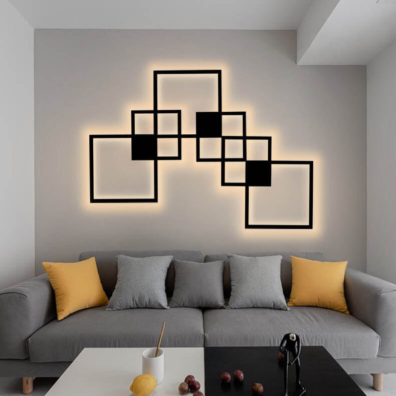 GlowForma Minimalistische LED Wandleuchte | Quadratisches Design aus Eisen | Modern & Energiesparend | Perfekt für Wohnzimmer & Schlafzimmer