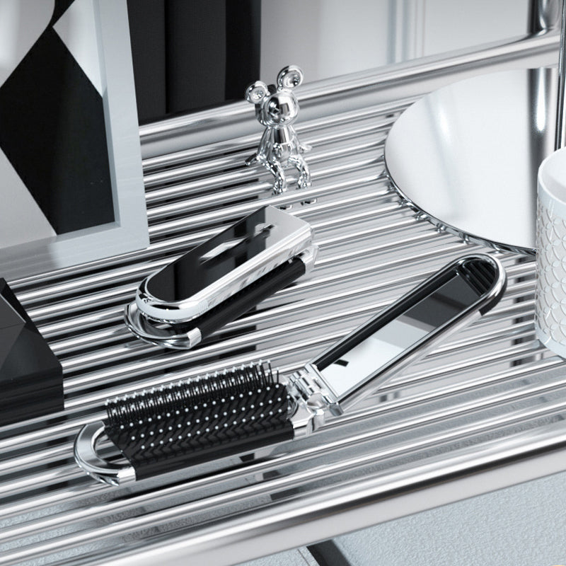 MirrorFlex Reisespiegel-Haarbürste | Klappbar & Kompakt | Praktisches Styling für unterwegs
