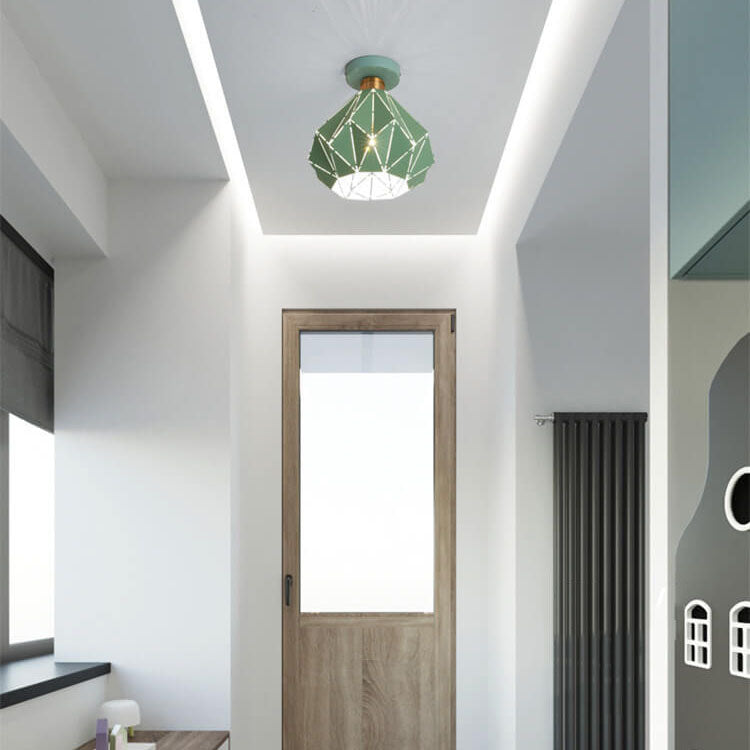 CrystalDome Semi-Flush LED Deckenleuchte | Modernes Design | Diamantoptik | Energiesparend | Farbvielfalt