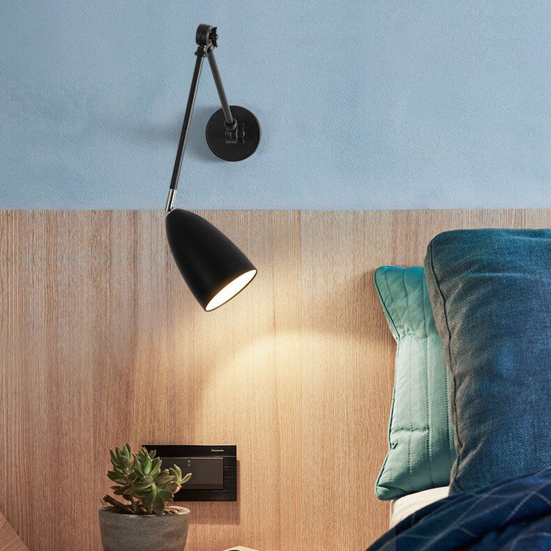 Flexiron Retro Industrial Schwenkarm Wandleuchte | Rotierbar & Ausziehbar | 1-Licht Design | Eisen-Lampe für Arbeits- & Wohnräume