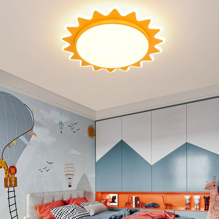 SunnyLuxe Kreatives Cartoon LED Deckenlicht | Sonnendesign | Kinderzimmer | Dimmbare Beleuchtung