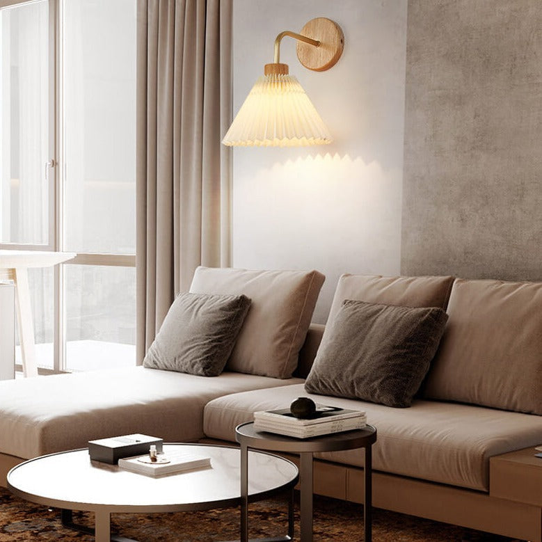 LumaShade Minimalistische Wandleuchte | Plissee-Schirm | Modernes Design | Dekorative Beleuchtung