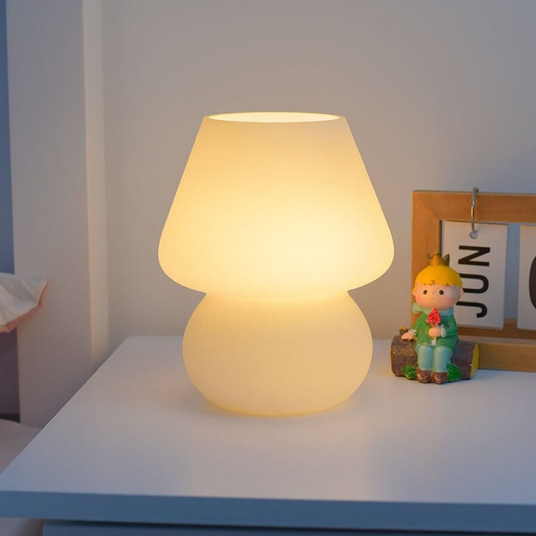 MiraGlow Retro Design Glas Pilz Tischlampe | LED Nachtlicht | Warmes Licht | Stimmungslicht | Deko für Zuhause