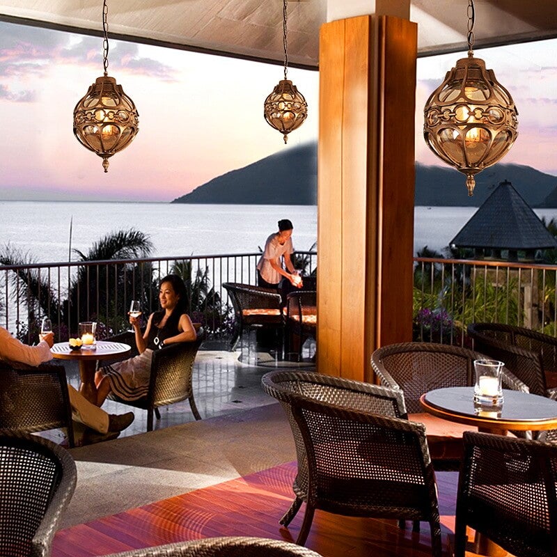 GlobeRetro Outdoor Pendelleuchte | Wasserdicht | Industriedesign | Außenbeleuchtung | Gartenleuchte