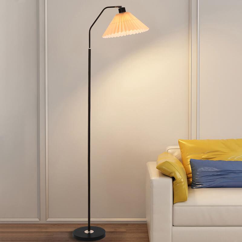 LumiFlair Minimalist Stehlampe | LED Lichtquelle | Verstellbar | Beige & Weinrot | Modernes Design