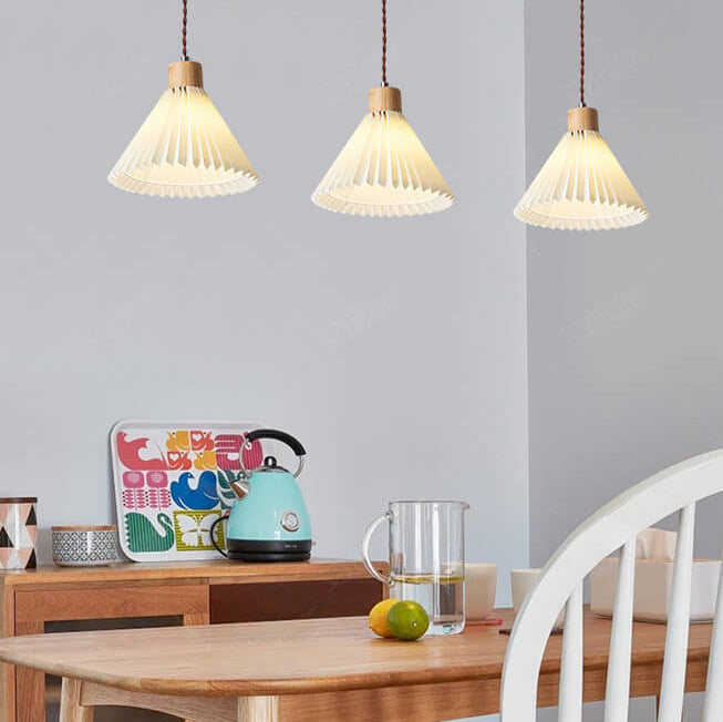 Eleglite Nordic Design Pendelleuchte | Minimalistischer Stil | Gefalteter Lampenschirm | 1-Licht Hängelampe