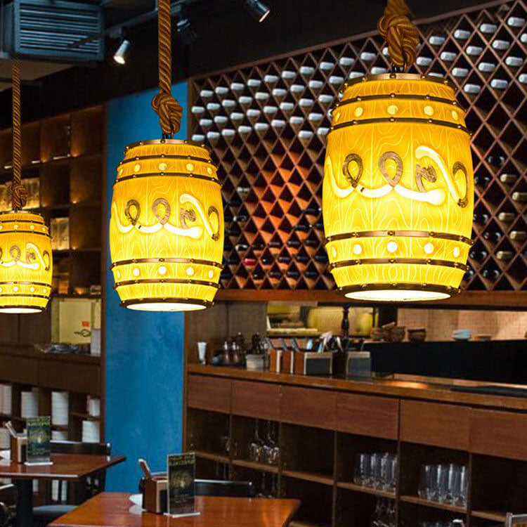 VintageCrate Rustikale Weinfass Hängelampe | LED-Pendelleuchte | Perfekt für Esszimmer & Bars