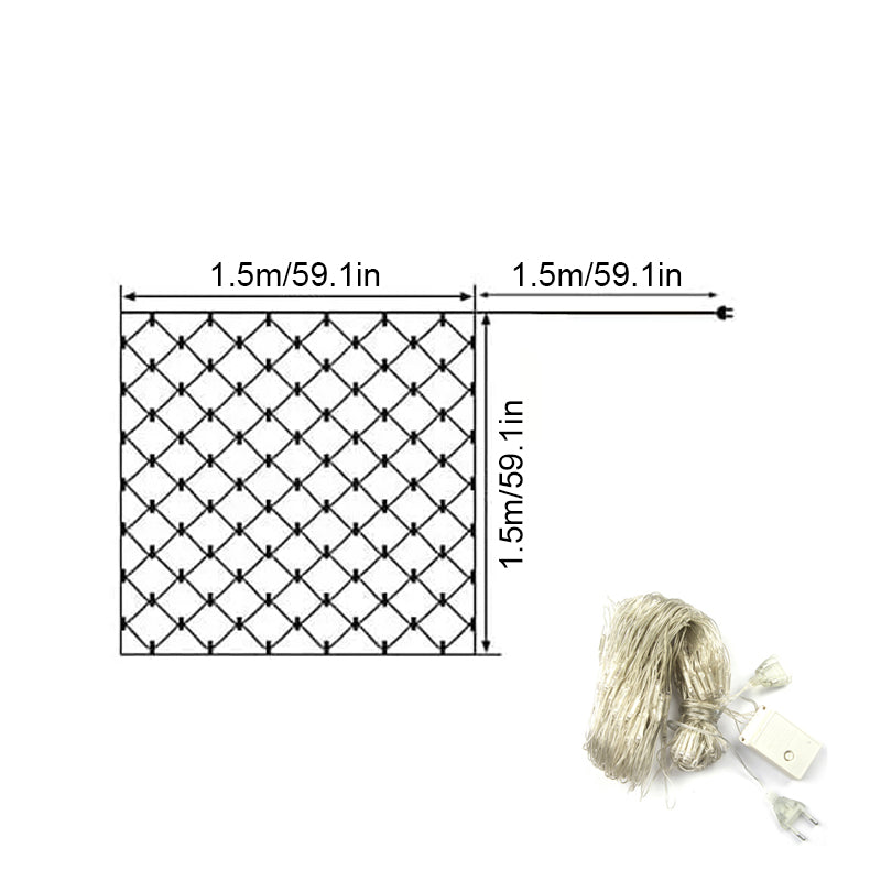 SolarNet Glow Outdoor LED Lichterkette | Fischnetz Design | Solarbetrieben | Stimmungsvolles Licht für Garten und Balkon