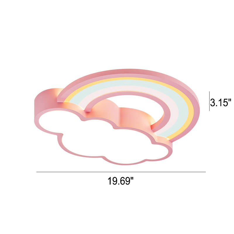 RainbowGlow LED Deckenleuchte | Cartoon Regenbogen & Wolken Design | Kinderzimmer Beleuchtung | Dimmbar