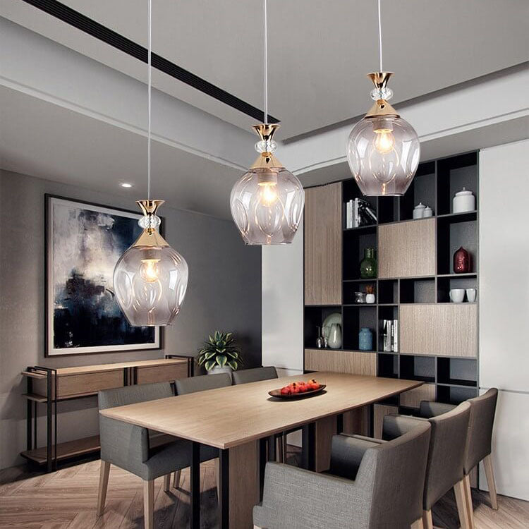 AuroSphere Gradient Glas Pendelleuchte | 1/3 Lichter | Insellicht | Modernes Design für Esszimmer & Küche