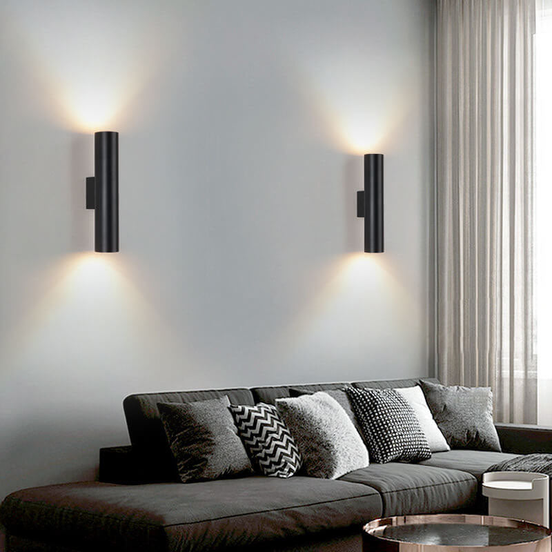 LightVibe Aluminium Wandleuchte Zylinder | 2-flammig | Modernes Design | Innen & Außen