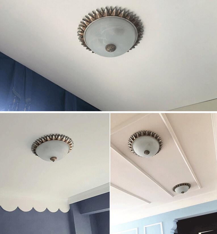 SolaraBowl Deckenleuchte | Vintage Glasschirm im Sonnen-Design | 1/3-Licht Flush-Mount Lampe | Elegante Beleuchtung