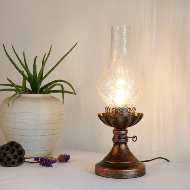 LuxeKeros Vintage Tischlampe | Antikes Design | Kerosin-Optik | Deko & Licht