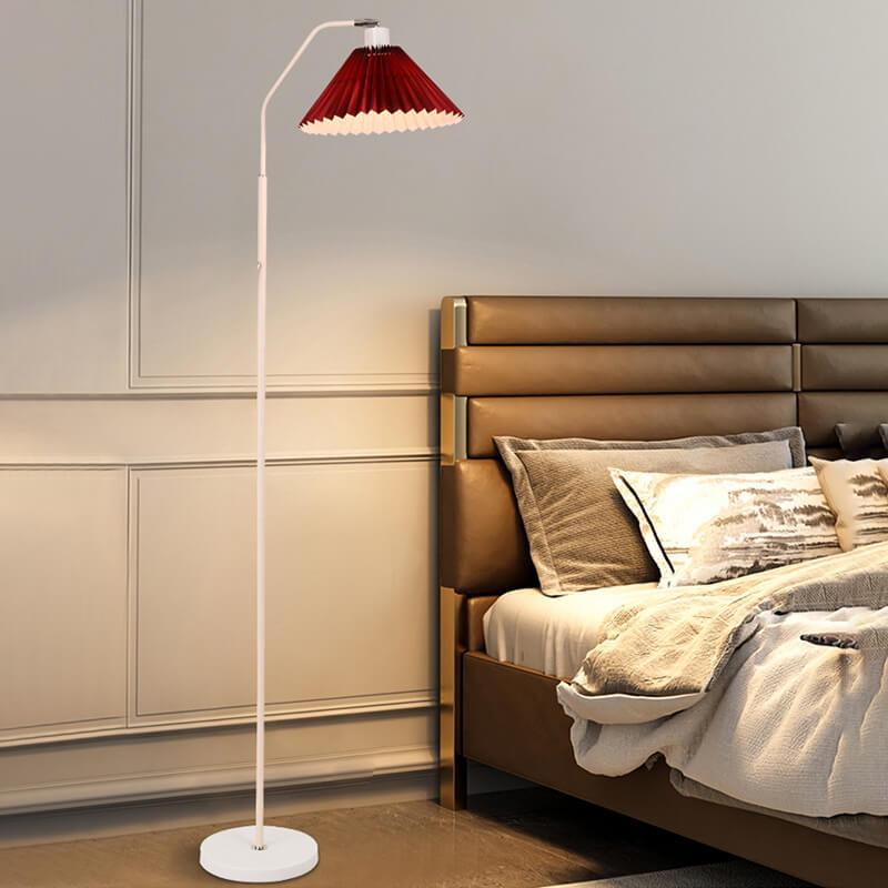 LumiFlair Minimalist Stehlampe | LED Lichtquelle | Verstellbar | Beige & Weinrot | Modernes Design