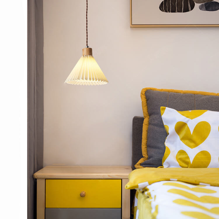 Eleglite Nordic Design Pendelleuchte | Minimalistischer Stil | Gefalteter Lampenschirm | 1-Licht Hängelampe