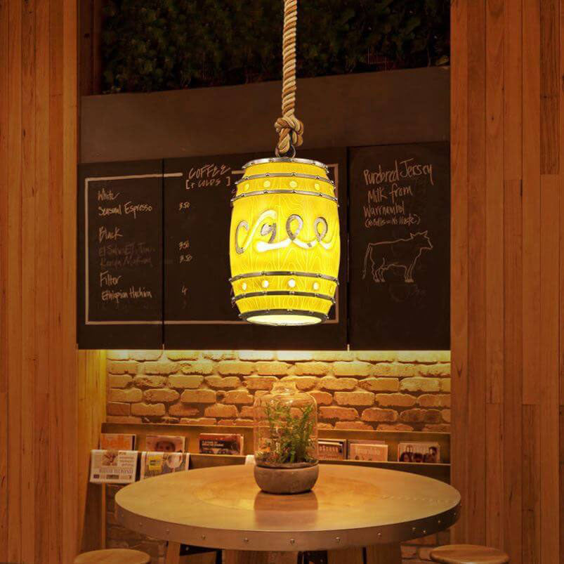 VintageCrate Rustikale Weinfass Hängelampe | LED-Pendelleuchte | Perfekt für Esszimmer & Bars