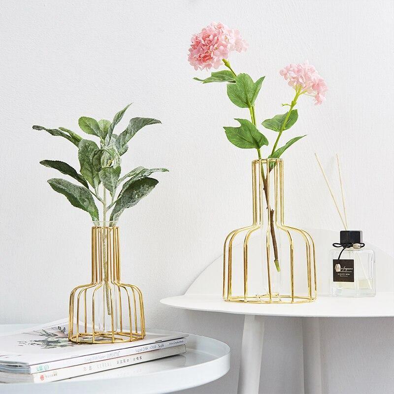 VaseTech Testrohr-Vase mit Metallständer | Modernes Design | Minimalistische Dekoration für Zuhause & Büro