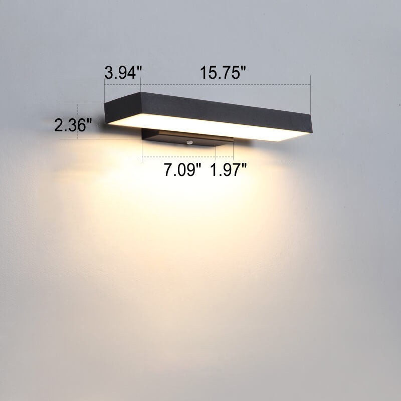 FlatLight Moderne LED Außenwandleuchte | Minimalistisches Design | Rechteckig & Wasserdicht | Mit Sensoroption