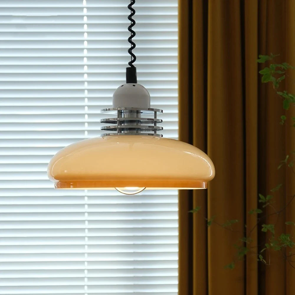 Lumivis Bauhaus Glas Pendelleuchte | Elegantes Design | Dimmbar | Perfekte Beleuchtung für Zuhause