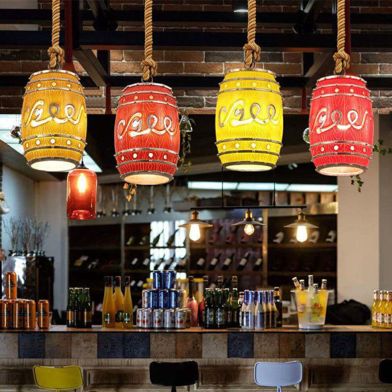 VintageCrate Rustikale Weinfass Hängelampe | LED-Pendelleuchte | Perfekt für Esszimmer & Bars