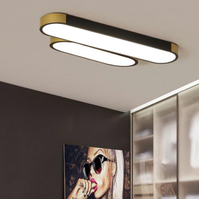 LumiForm Minimalistische LED Deckenleuchte | Rechteckige Ringform | Dimmbar & Modernes Design