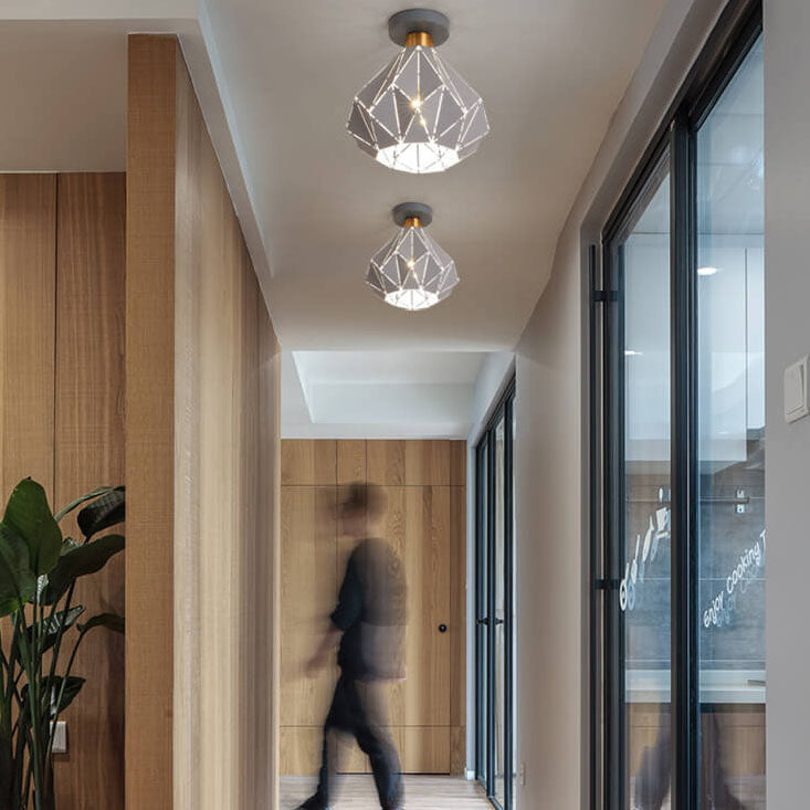 CrystalDome Semi-Flush LED Deckenleuchte | Modernes Design | Diamantoptik | Energiesparend | Farbvielfalt