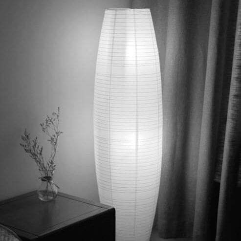 LumoStyle Nordic Design Stehlampe | Reispapier Säulenlampe | Stimmungsvolles, Doppelt Licht | Modernes Dekor