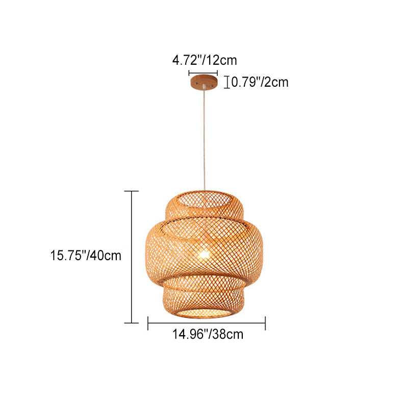 Zenoku Bambus Hängeleuchte | Traditionelles Design | Natürliche Eleganz | Beleuchtung fürs Wohnzimmer