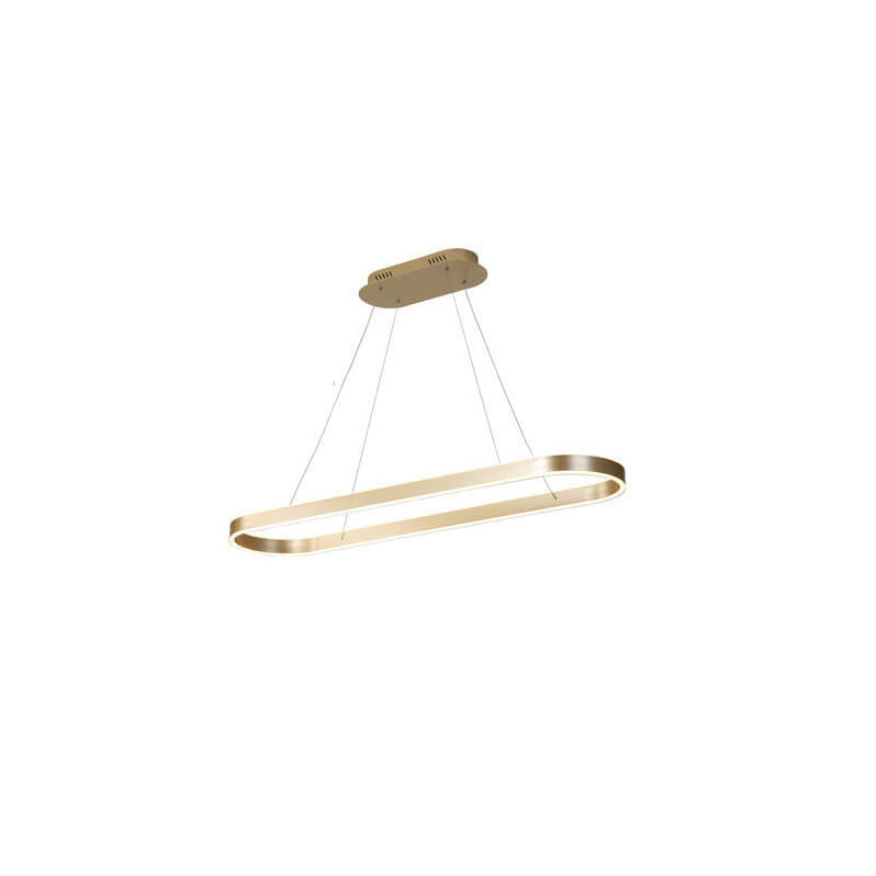 LumaOval Minimalistische LED Pendelleuchte | Ovales Aluminium-Design | Dimmbares Licht | Luxus Kronleuchter