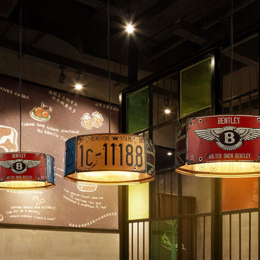 VintagePlate Kreative Metall-Lizenzplatte Kronleuchter | 3-Licht | Retro-Design