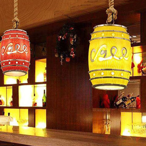 VintageCrate Rustikale Weinfass Hängelampe | LED-Pendelleuchte | Perfekt für Esszimmer & Bars