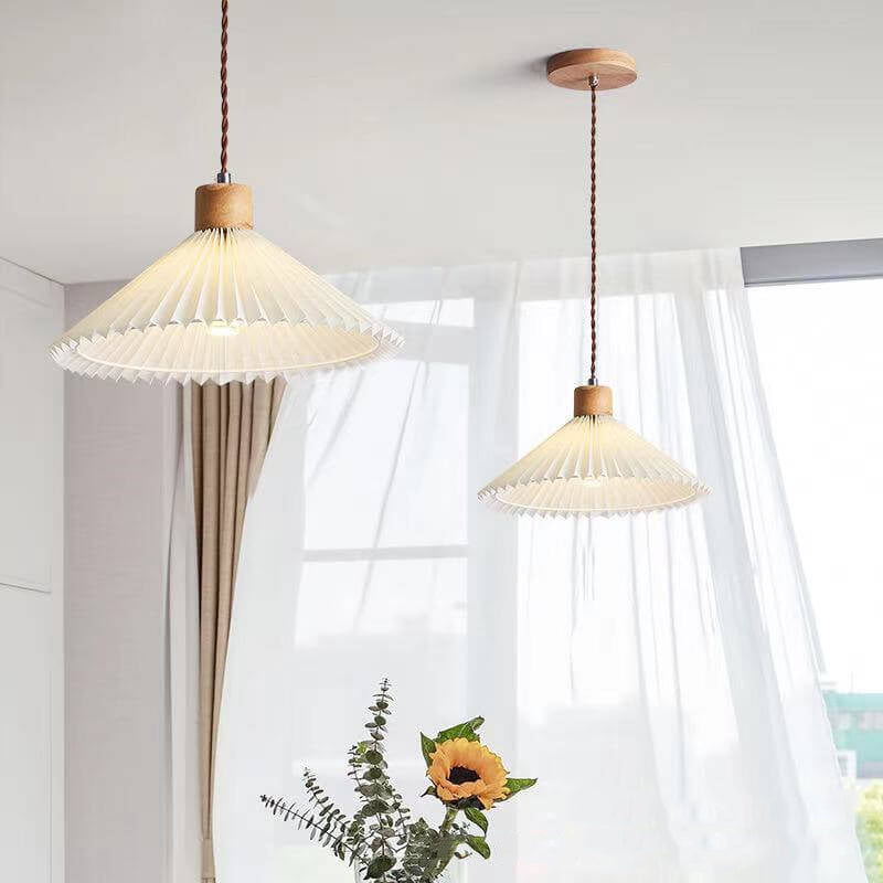 Eleglite Nordic Design Pendelleuchte | Minimalistischer Stil | Gefalteter Lampenschirm | 1-Licht Hängelampe