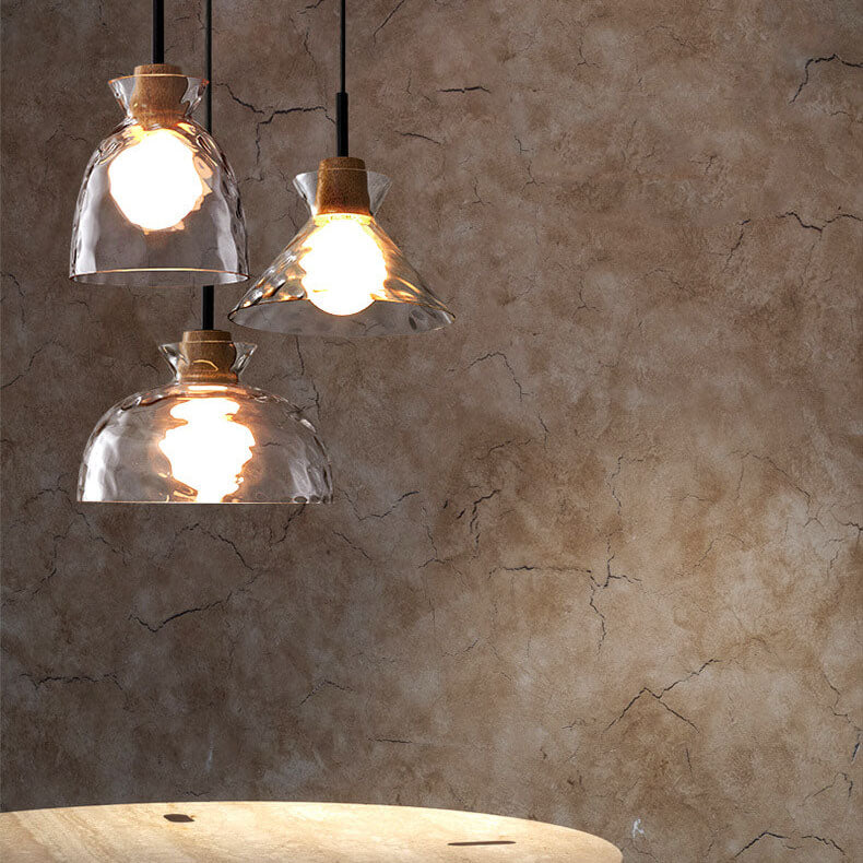 LumaCrystal Nordic Pendelleuchte | Klar geriffeltes Glas | 1-Licht | Skandinavisches Design | Deko für Zuhause