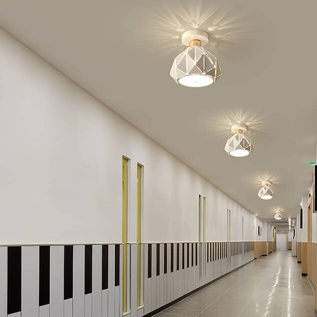 CrystalDome Semi-Flush LED Deckenleuchte | Modernes Design | Diamantoptik | Energiesparend | Farbvielfalt