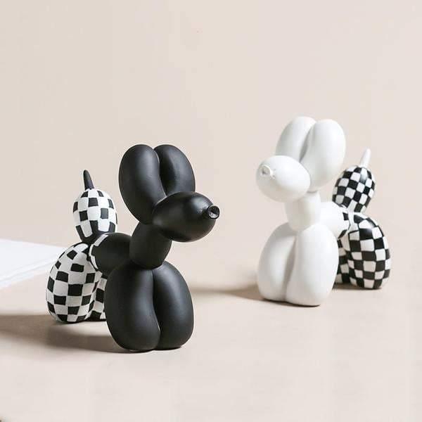 PuppyPop - Checkered Balloon Animal Hunde | Dekoratives Highlight | Moderne Kunst Deko