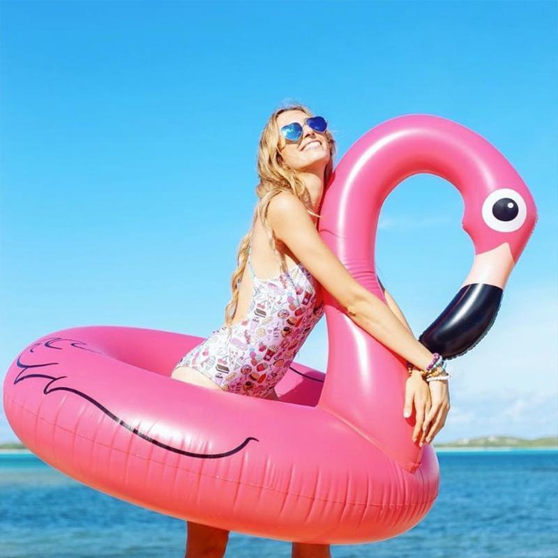 FloatEase Flamingo Pool-Schwimmring | Aufblasbarer XXL Schwimmreifen | Sommer-Pool-Spielzeug | Party-Deko