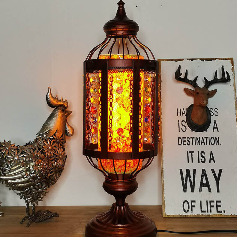 OttomaGlow Vintage Türkische Tischlampe | Buntglas-Laterne | 1-flammig | Orientalisches Design