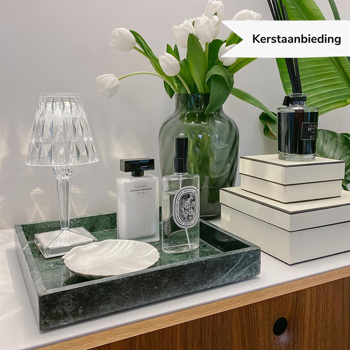 LuxeCrystal Premium LED Tischlampe | Kabellos | Dimmbare Kristallbeleuchtung | Stimmungslicht & Dekoration