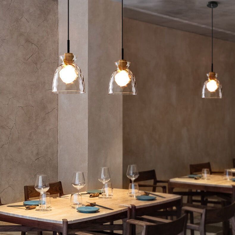 LumaCrystal Nordic Pendelleuchte | Klar geriffeltes Glas | 1-Licht | Skandinavisches Design | Deko für Zuhause