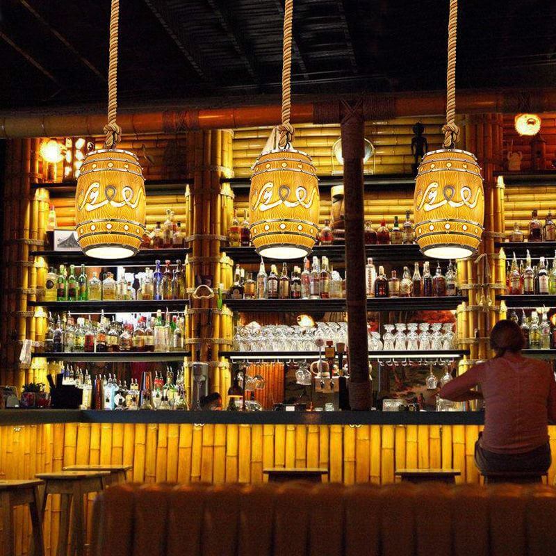 VintageCrate Rustikale Weinfass Hängelampe | LED-Pendelleuchte | Perfekt für Esszimmer & Bars