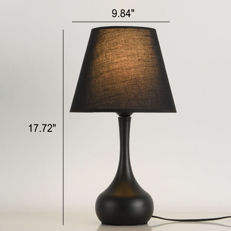 NoctaLoom Nordic Tischlampe | Vintage Design | Stoffschirm & Eisenbasis | Touch-Schalter