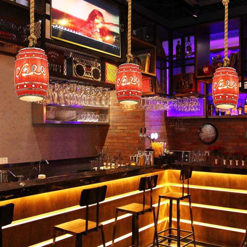 VintageCrate Rustikale Weinfass Hängelampe | LED-Pendelleuchte | Perfekt für Esszimmer & Bars