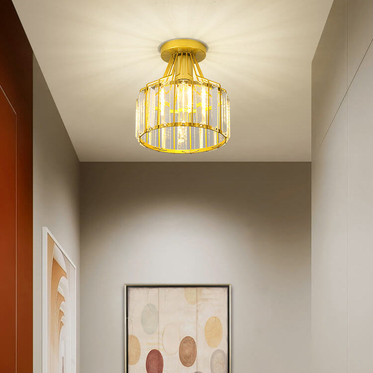 LustraVive Kristall-Deckenleuchte | Modernes Kuppeldesign | 1-Licht Semi-Flush Mount | Zeitlose Eleganz für Ihr Zuhause