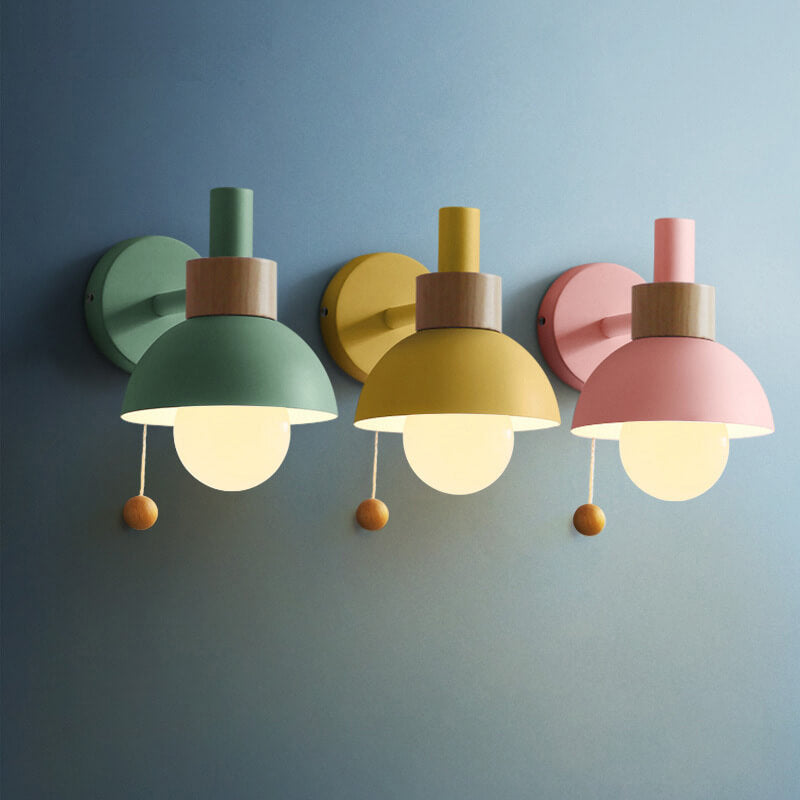 MacaroonGlow Nordic Wandlampe | Farbiges Kugeldesign | Einflammige LED-Wandleuchte für Wohnräume