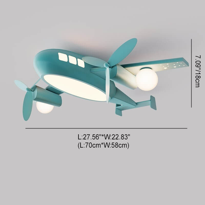 SkyFlyer Kinder Deckenleuchte | Cartoon Flugzeug-Design | LED Dimmbar | Nordic Kreativ Stil