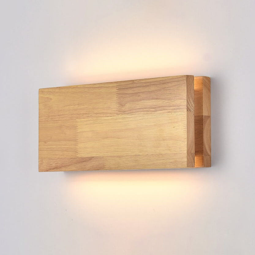 WabiLight Japanische Wabi-Sabi Holz-LED Wandlampe | Rechteckig oder Quadratisch | Warmes Ambiente