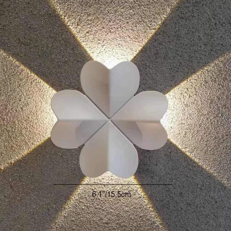 Clovara LED Wandleuchte | Nordic Design | Wasserdicht | Vierblättriges Kleeblatt Aluminium Außenleuchte