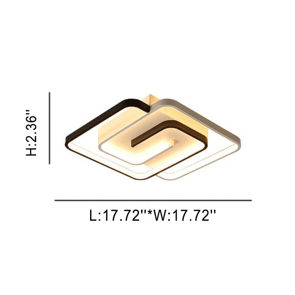 LumeoSquare LED Deckenleuchte | Modernes Aluminium Design | Semi-Flush Mount | Dimmbar | Quadratische Form