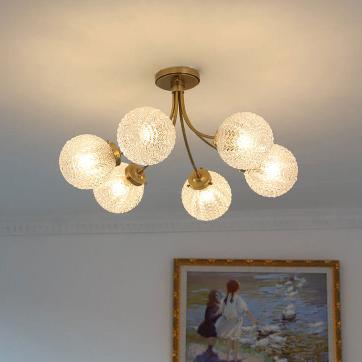 Astriona Sphere LED Deckenleuchte | Sphärische Glaslampenschirme | 6/8 Flammen | Flush Mount